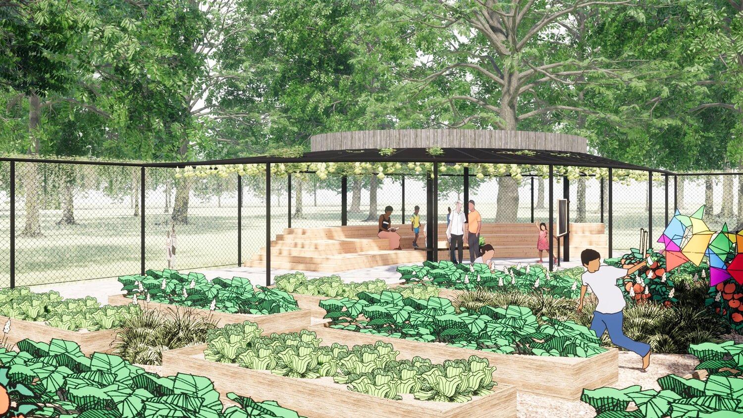 The vegetable gardens will feature 150 varieties of fresh produce, herbs and edible flowers over three seasons each year