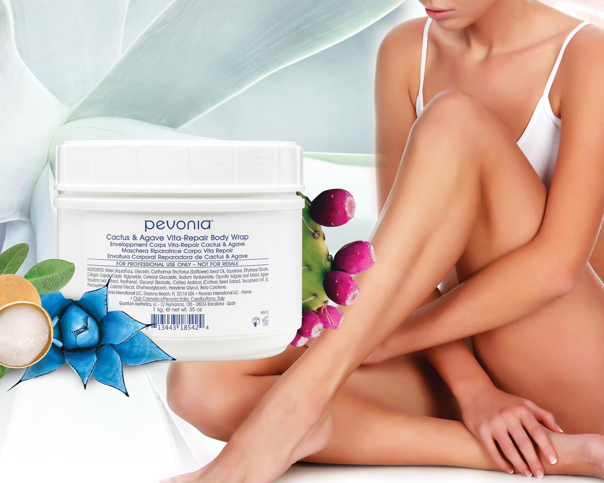 Pevonia's eco-conscious No Wrap Body Wraps are designed to deliver potent skincare benefits whilst conserving water / 