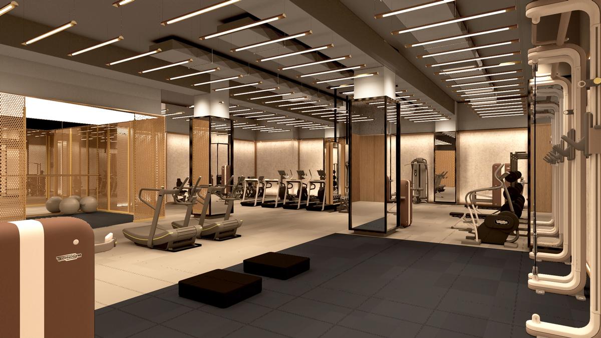 The fitness centre will have spaces for working out, hosting classes and semi-private training / Rockwell Group