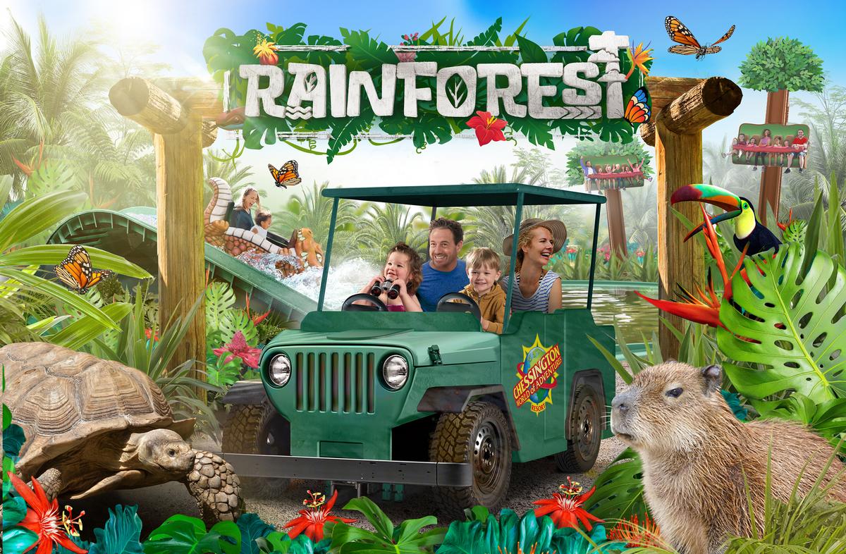 <i>Rainforest</i> will be Chessington's eleventh land, featuring road, river and treetop rides / Chessington World of Adventures
