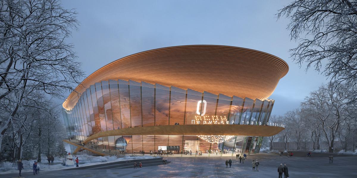The theatre's flowing elliptical shape was conceived to echo the movement of dance and music / AtChain