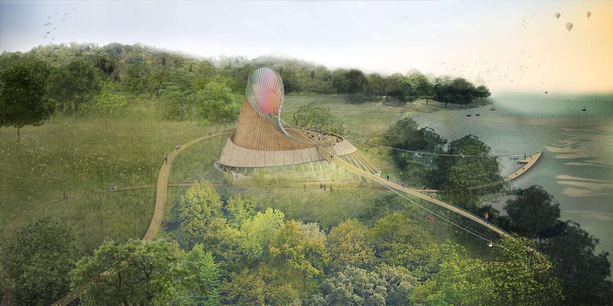 Eden Project Foyle will feature a range of sanctuaries and enclosures for visitors to discover, around a centrepiece building called The Acorn / Grimshaw Architects