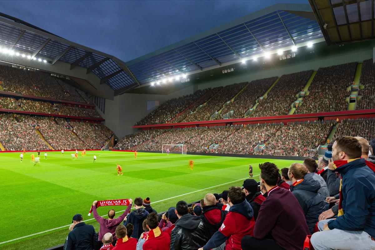 The proposed Anfield Road expansion will see the stadium's capacity increased by around 7,000 / Liverpool FC