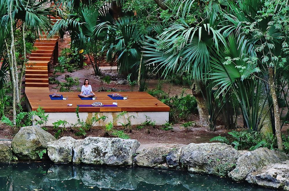 The spa and treatment rooms were designed around a natural cenote
