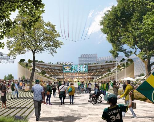 Oakland Athletics president Dave Kaval said the changes resulted from a desire to make the Oakland Stadium more fan-friendly. / Courtesy of Bjarke Ingels Group