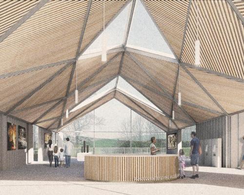 The project will see the addition of a further three buildings including a dedicated ticket sales and processing office, catering for up to 5,000 visitors per day / Napier Clarke Architects