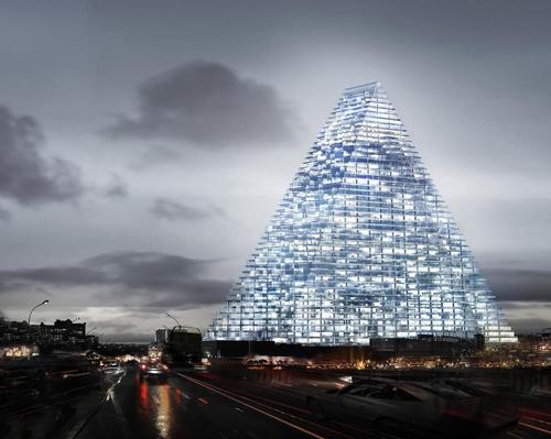 The Triangle Tower will house a 120-key hotel, restaurants, a cultural centre, and an auditorium. / Courtesy of Herzog & de Meuron