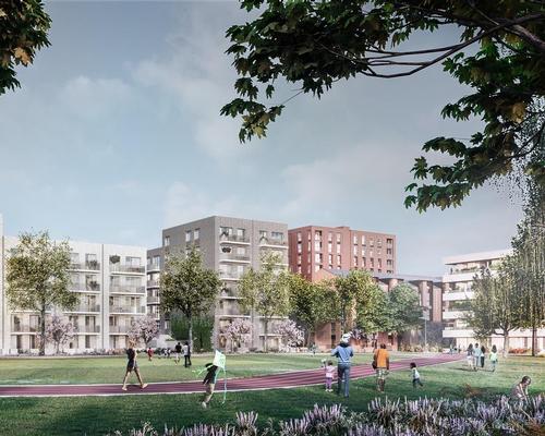 The masterplan for the village, which received planning approval in 2018, was designed by a team led by Glancy Nicholls Architects and Glenn Howells Architects

