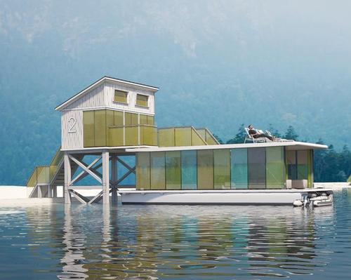 The Tiny Eco-Hotel would comprise a mooring station and a boat with living quarters / Max Zhivov
