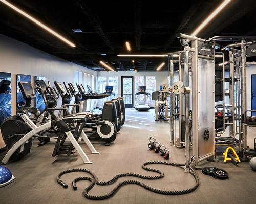 Adjacent to the spa is a 24-hour gym supplied by Life Fitness with Peloton stationary bikes