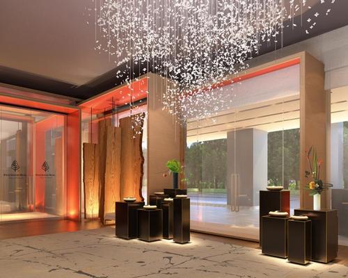 The hotel covers the top six floors of a new, 39-storey tower