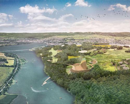 The destination will cover a 100-hectare (250-acre) site along the banks of the River Foyle near Derry-Londonderry / Grimshaw Architects